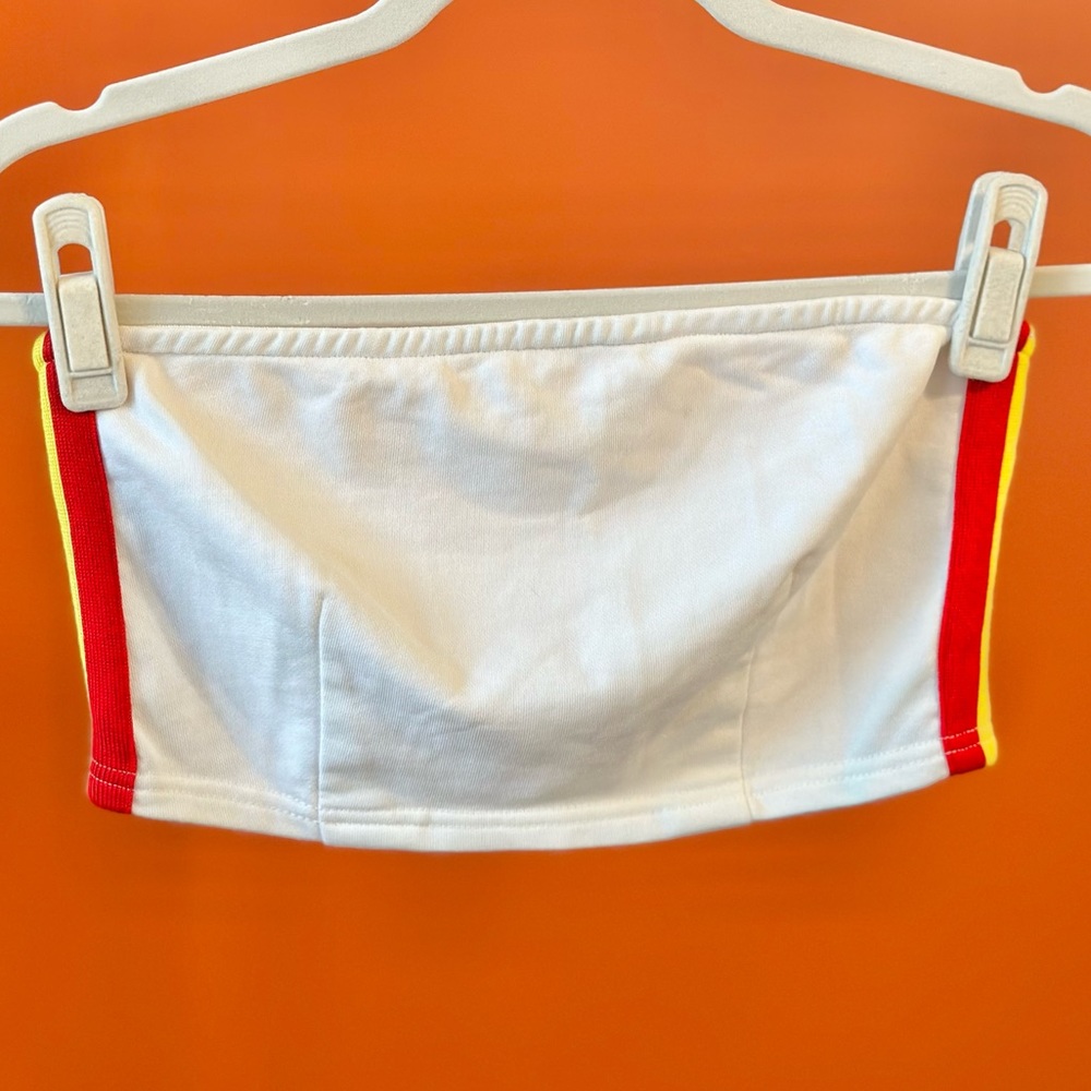 White Rainbow Cropped Tube Top